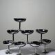8 vintage dessert bowls on a pedestal in stainless steel in the style of Guy Degrenne.
