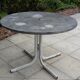 Round marble garden table