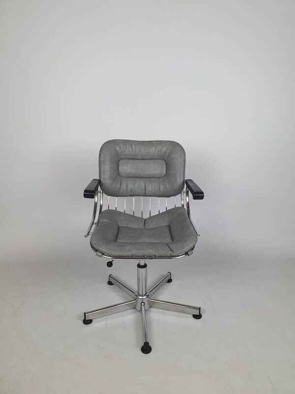 Fauteuil pivotant vintage chromé