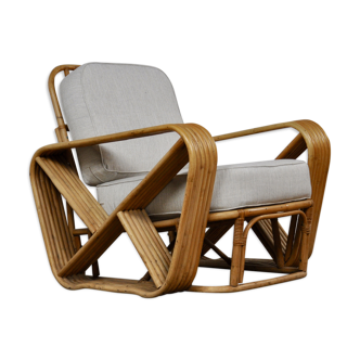 Vintage rattan armchair by Paul Frankl, 1940