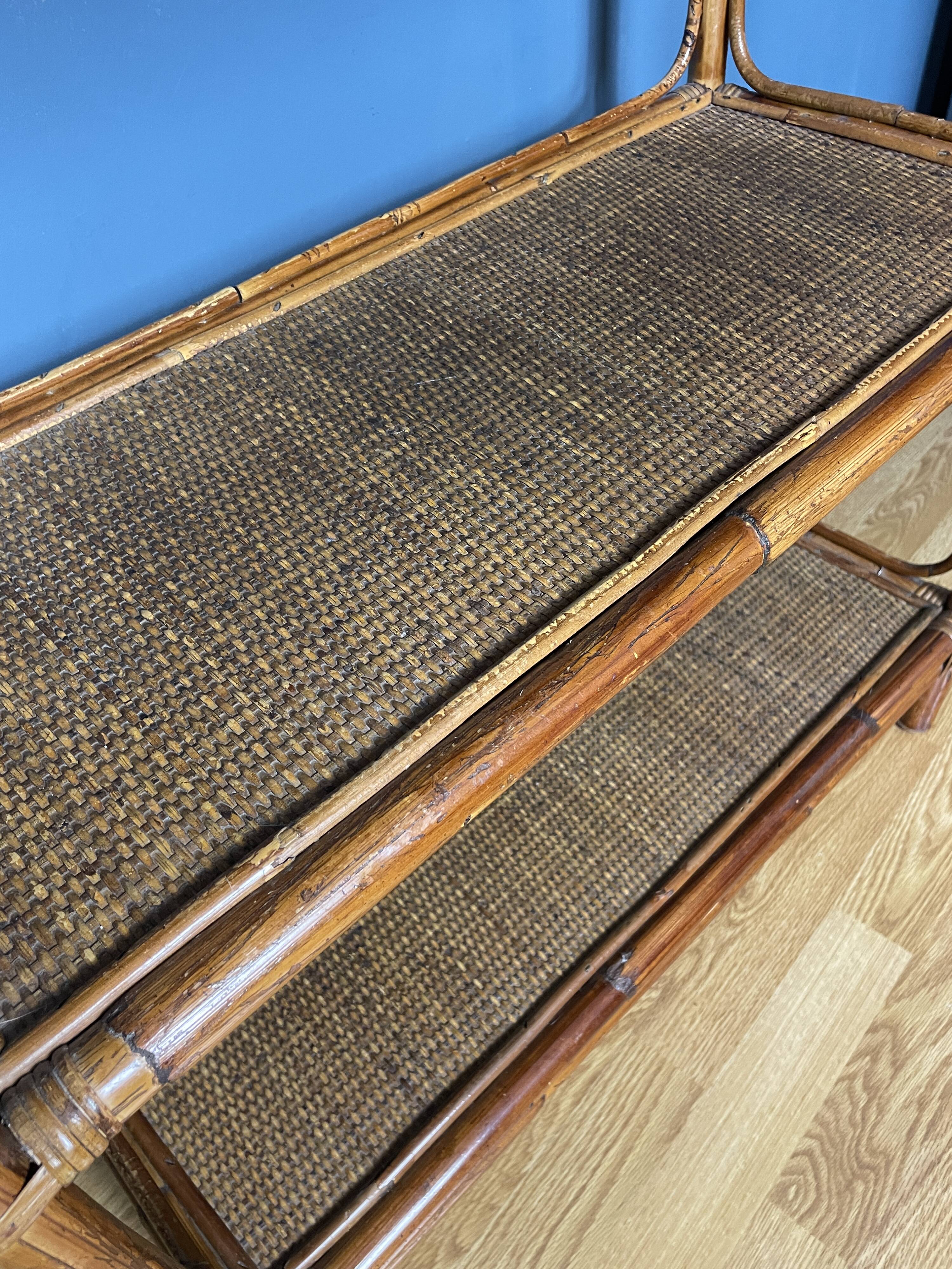 Vintage natural rattan shelf