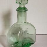Vintage green glass whiskey decanter