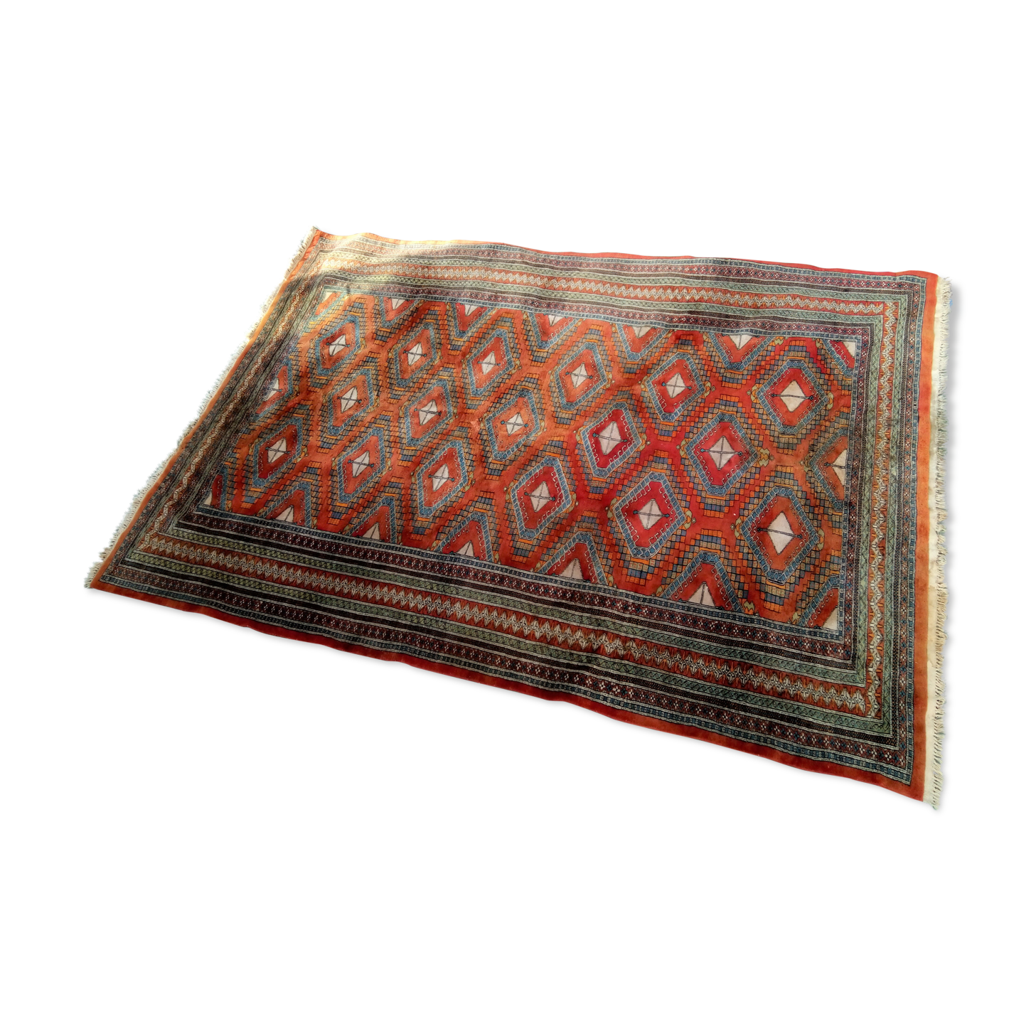 Old oriental rug made hands 280x195cm