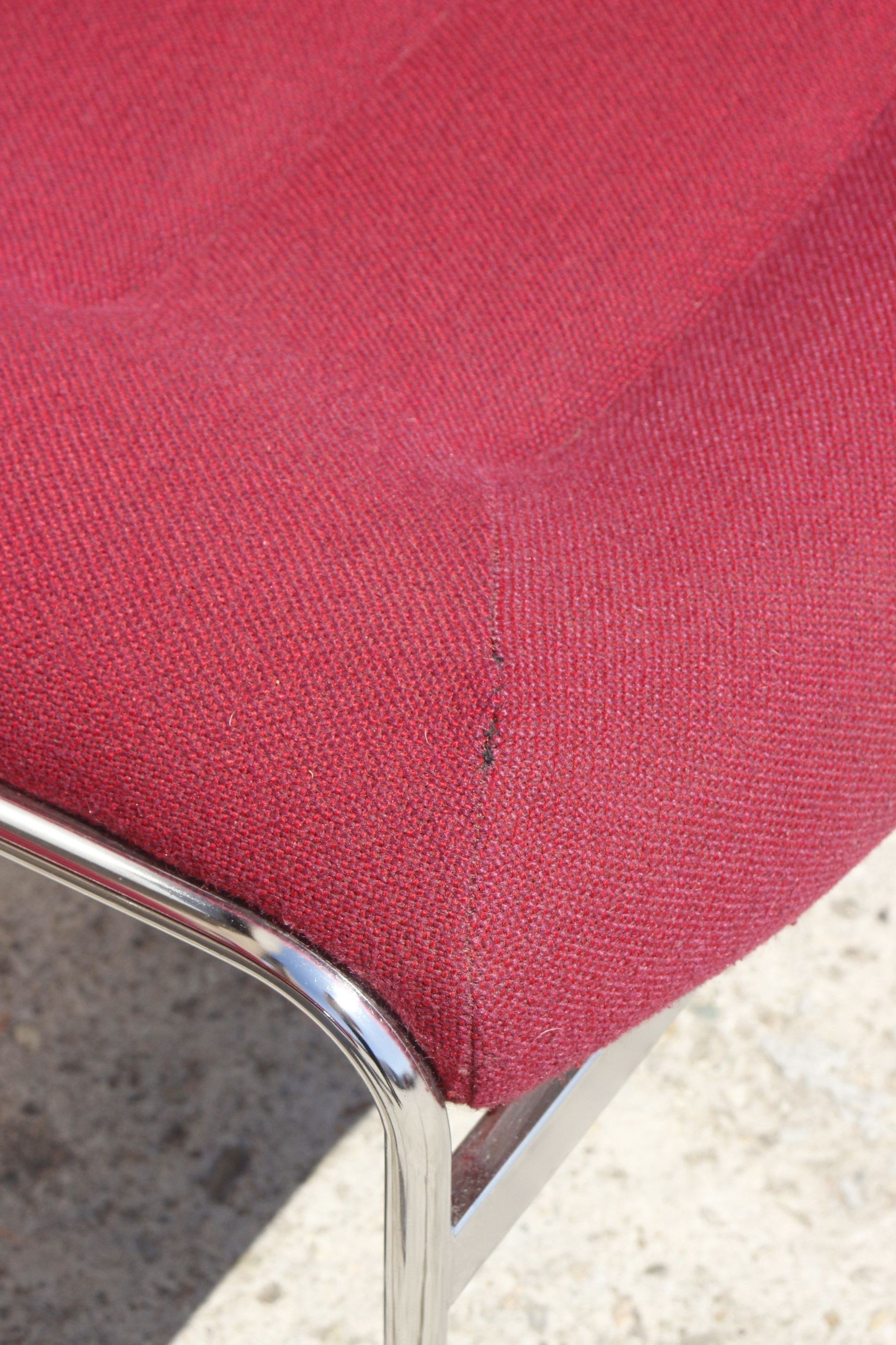 Space Age Chairs in Chrome and Velvet, 1970s, Set of 4