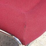 Space Age Chairs in Chrome and Velvet, 1970s, Set of 4