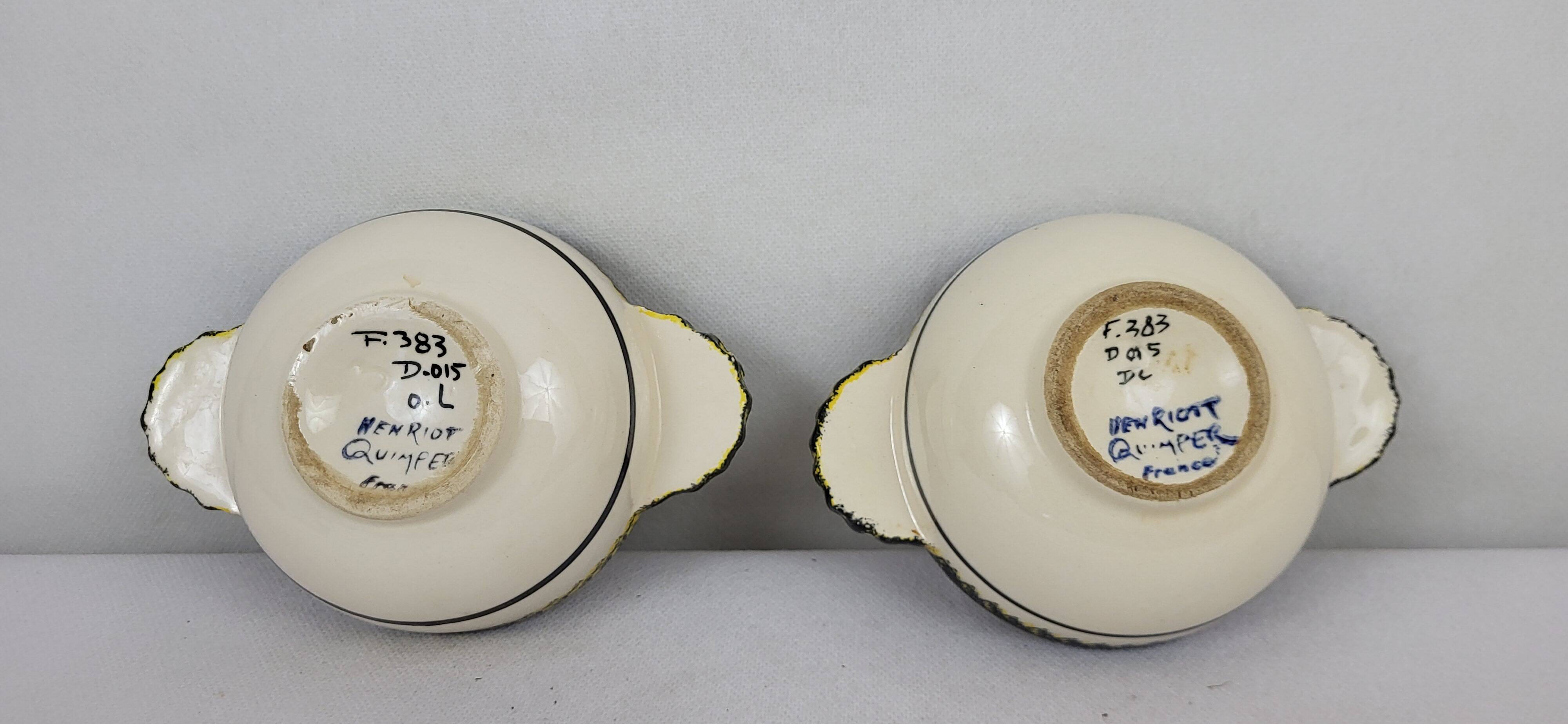 2 Henriot Quimper ear bowls