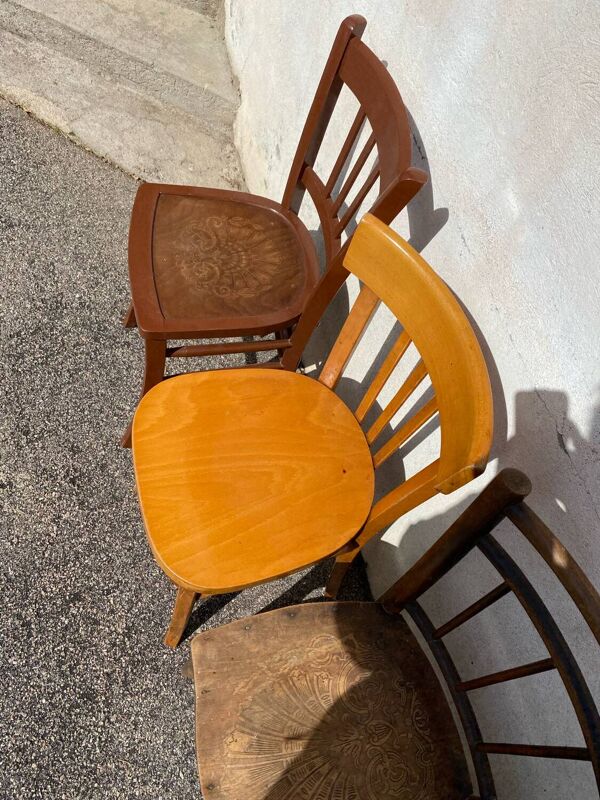Set de 6 chaises bistrot dépareillées