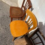 Set of 6 mismatched bistro chairs