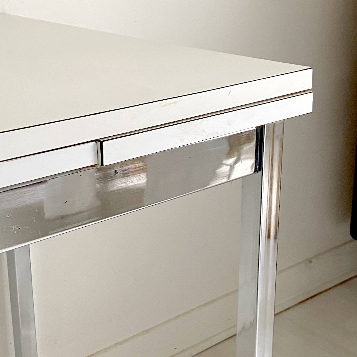 Vintage 1970s white formica extending table