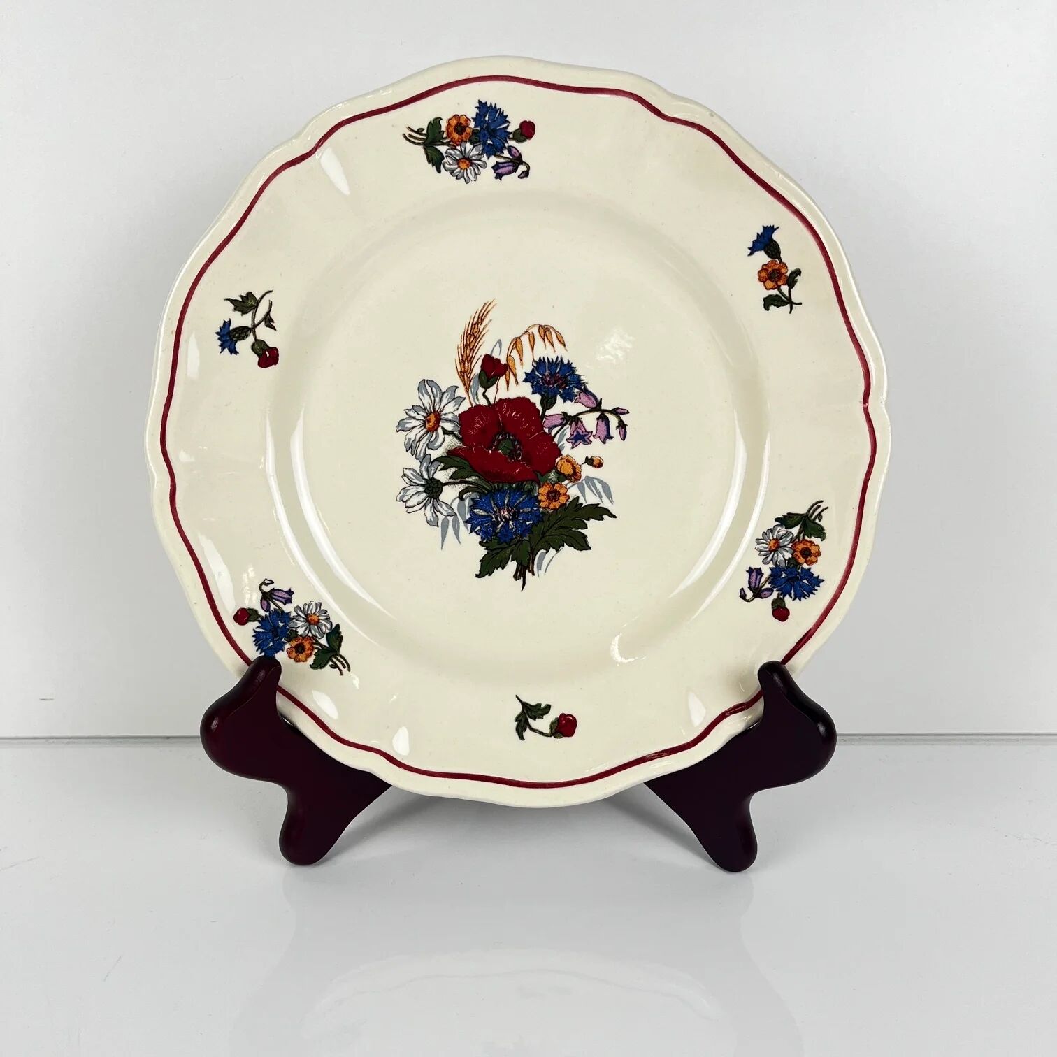 Lot de 6 assiettes à dessert "Agreste" Sarreguemines, XXe s.