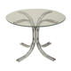 Round dining table chrome and glass / italy, 1980s