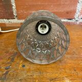 Antique Pendant Light Molded Glass 70s Vintage