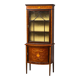 Vitrine édouardienne en acajou avec incrustation et marque "Bon Marche"