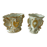 Wedding vases in Paris porcelain late 19th century