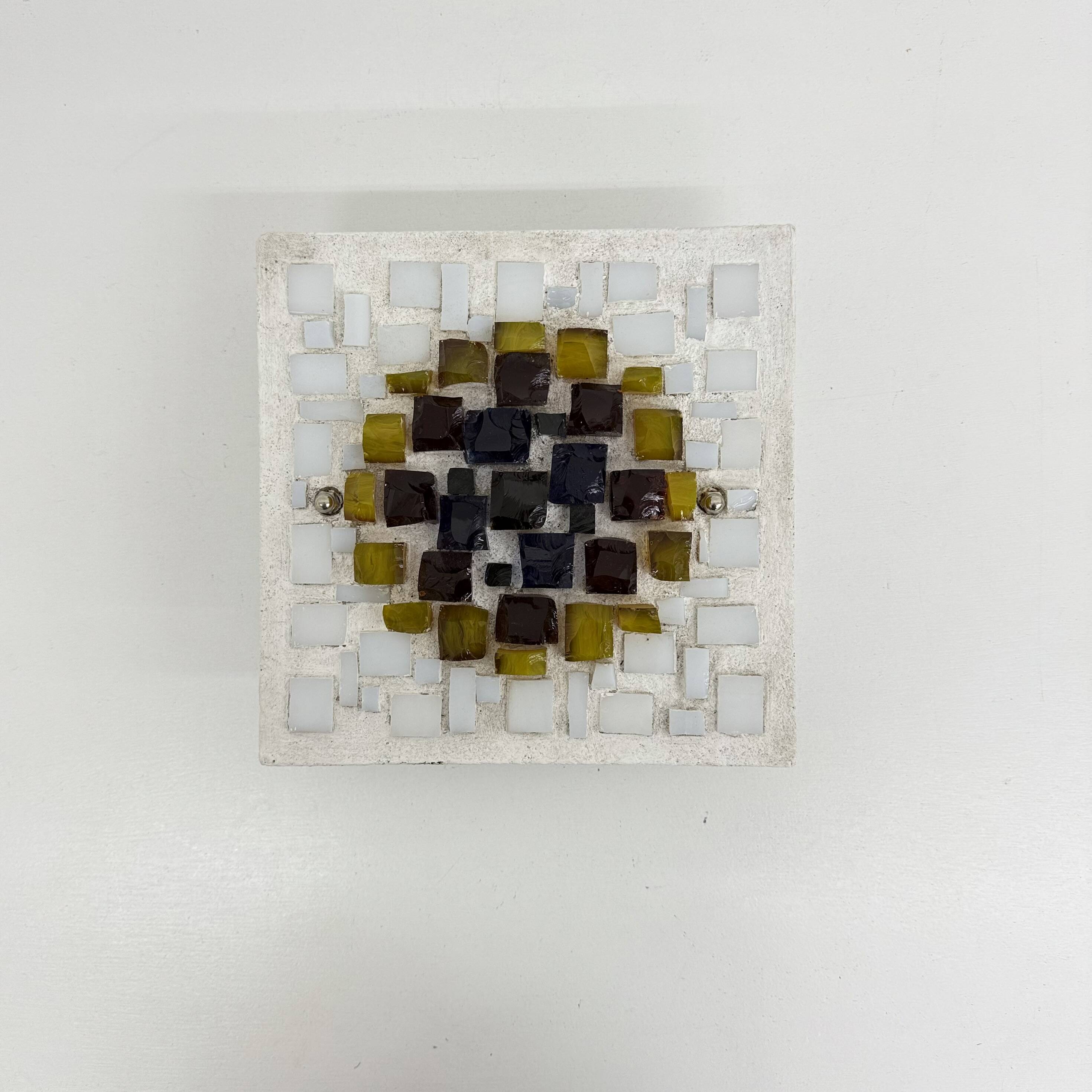 Brutalist wall lamp Glass with resin , 1970s , Germany