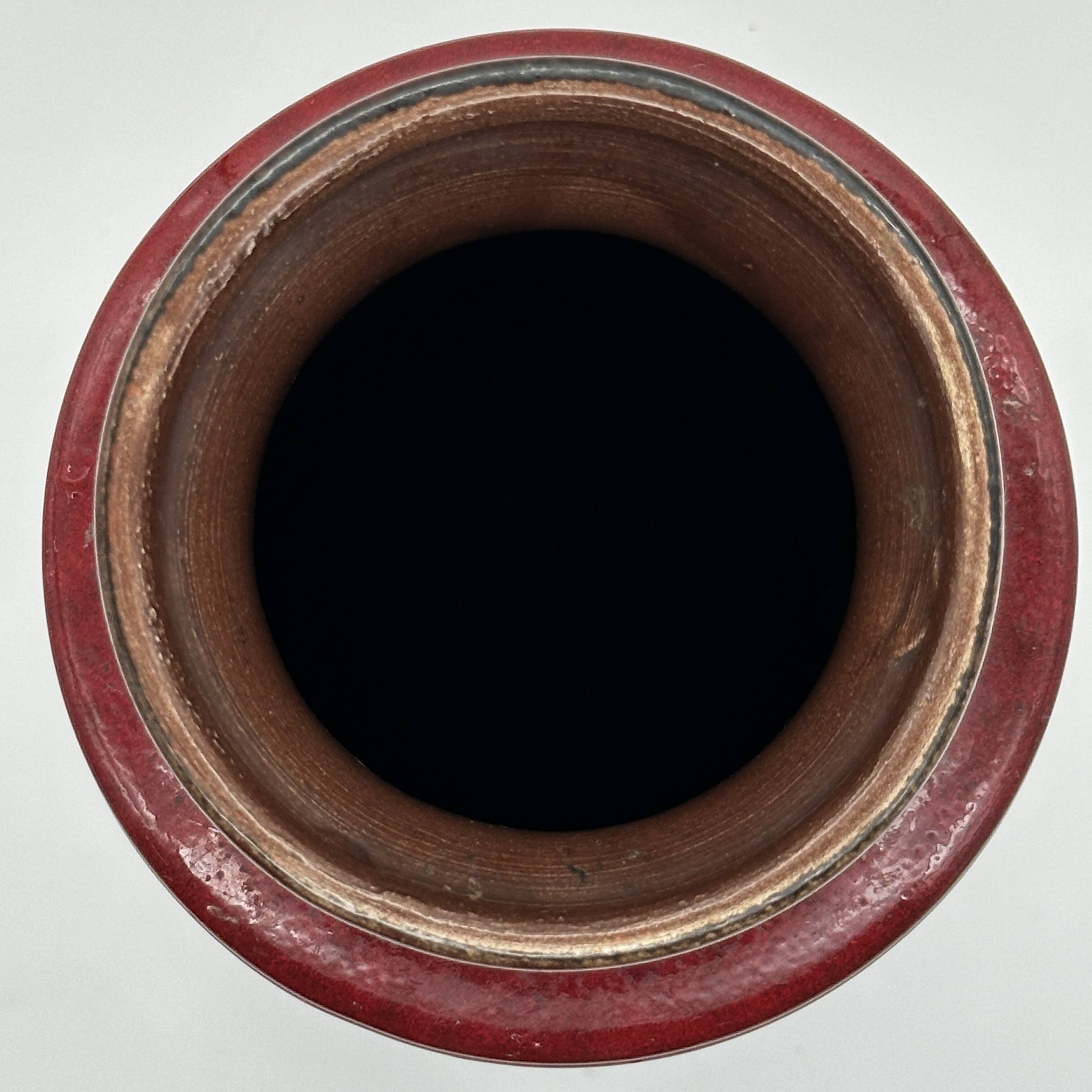 Red vase pagoda ceramic w. germany 266-28/space age vintage, 1970s