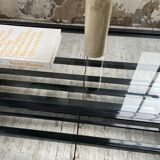 Coffee table year 80 Italian marble and glass