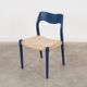 Chaise en teck bleue, design danois, années 1960, designer : Niels Otto Møller