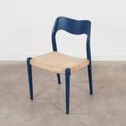 Blue teak chair, Danish design, 1960s, designer: Niels Otto Møller