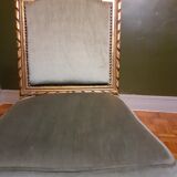 Chaise velours bleu et dorure