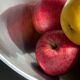 Vintage polished metal fruit bowl