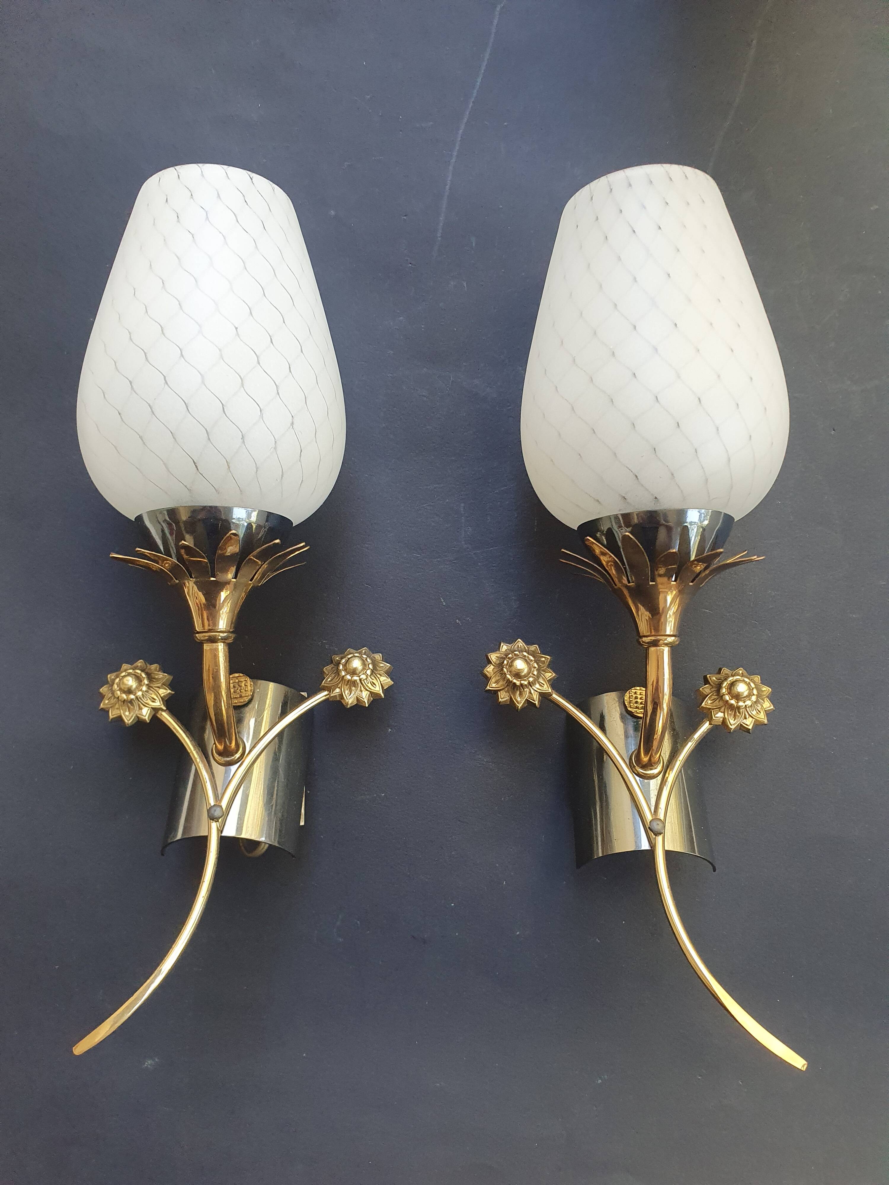 Pair of Art Deco wall sconces from the 1960s.