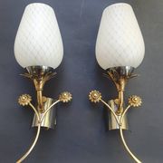 Pair of Art Deco wall sconces from the 1960s.
