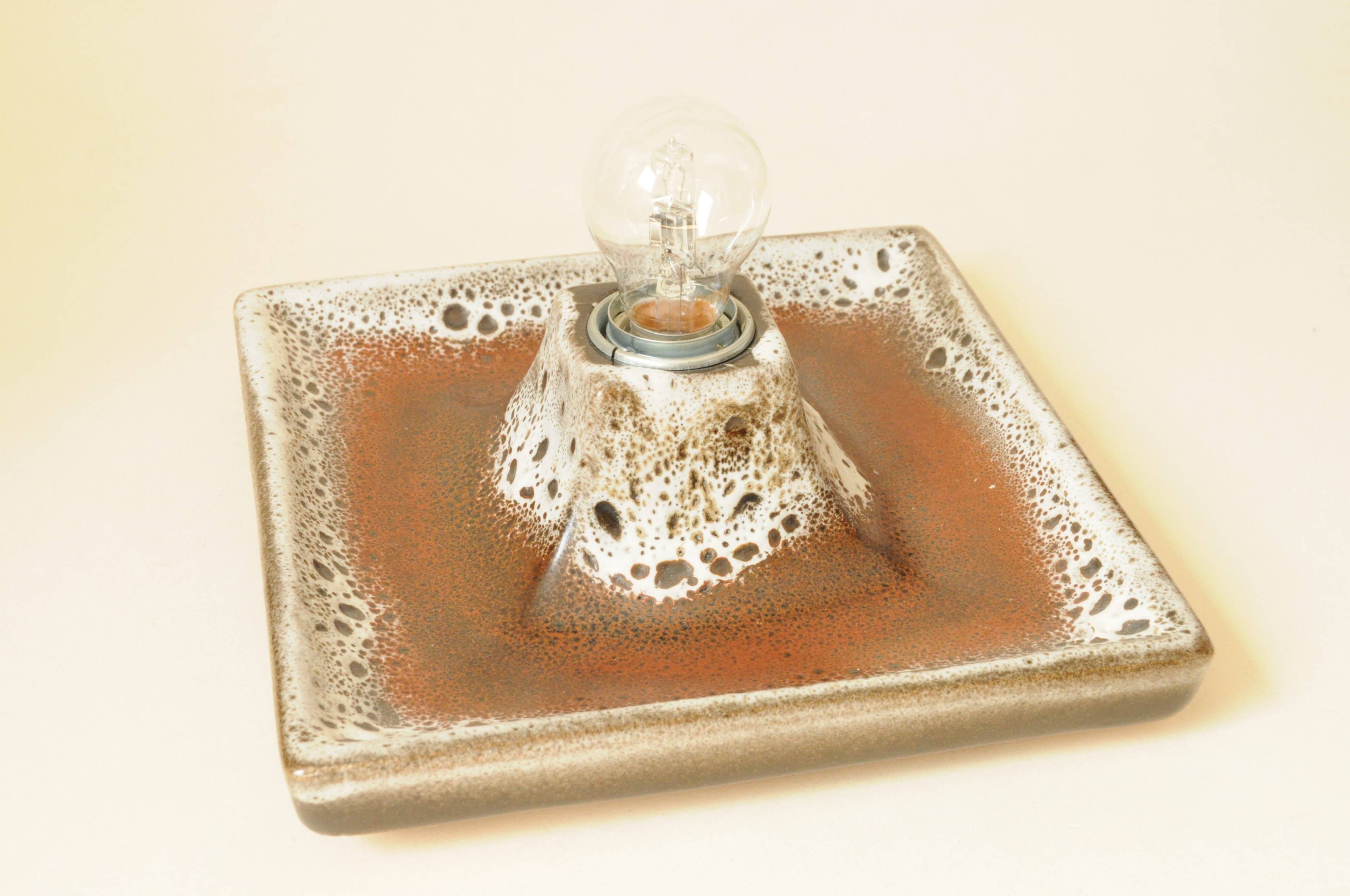 Fat Lava Brutalist Wall Lamp - 70s - Vintage Ceramic Wall Lamp