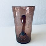 Blown glass pitcher, bubbled
