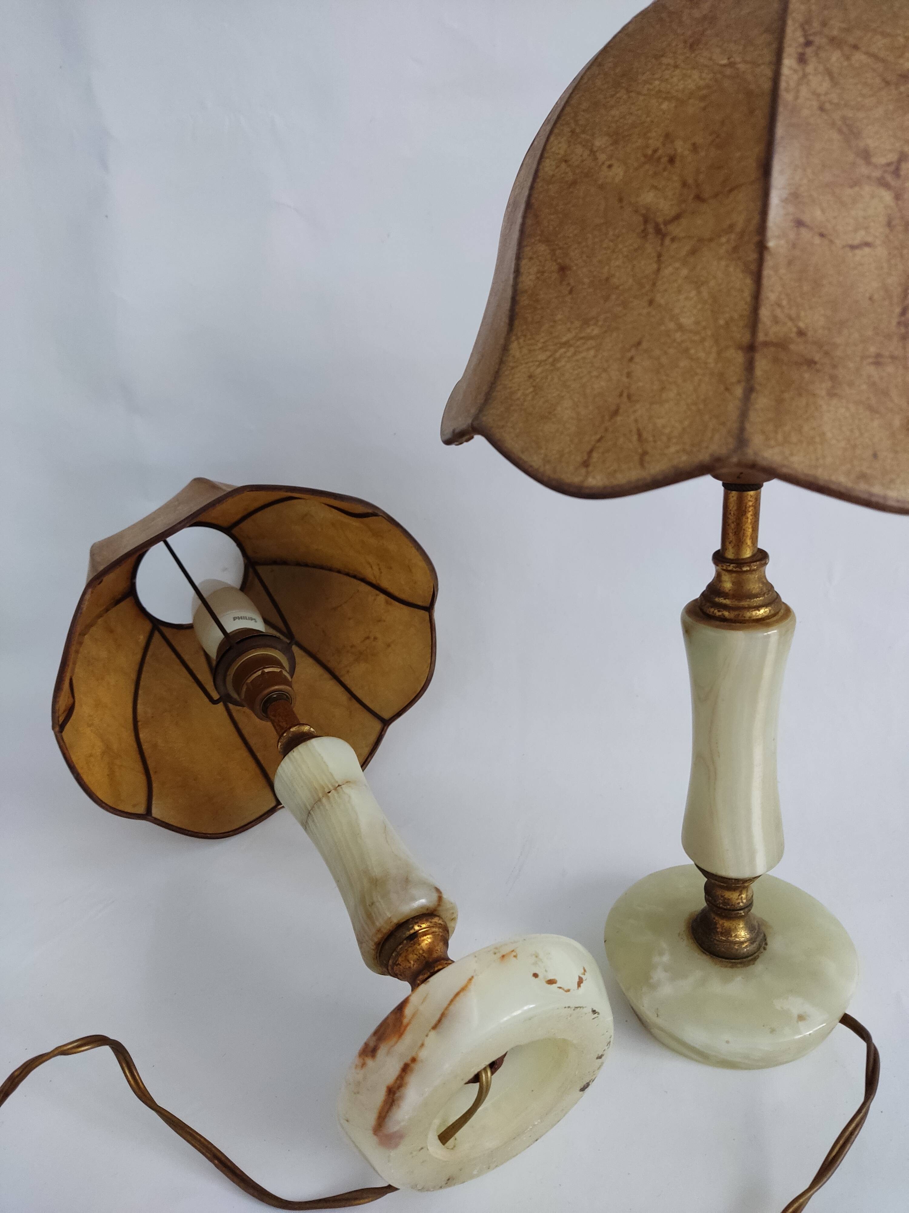 Pair of marble lamps