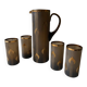 1930s brown and gold orangeade set