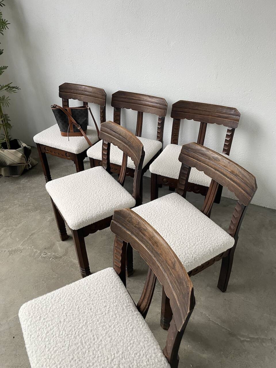 Set of 6 brutalist chairs from the 1940s