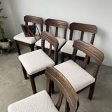Set of 6 brutalist chairs from the 1940s