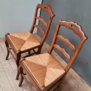 Pair of straw chairs nineteenth saw