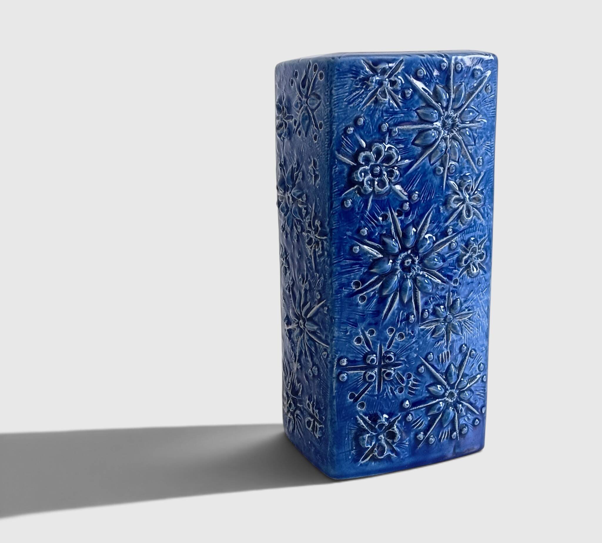 1960s Scheurich Kosmos Décor Sculptural Cobalt Blue Vase, West Germany