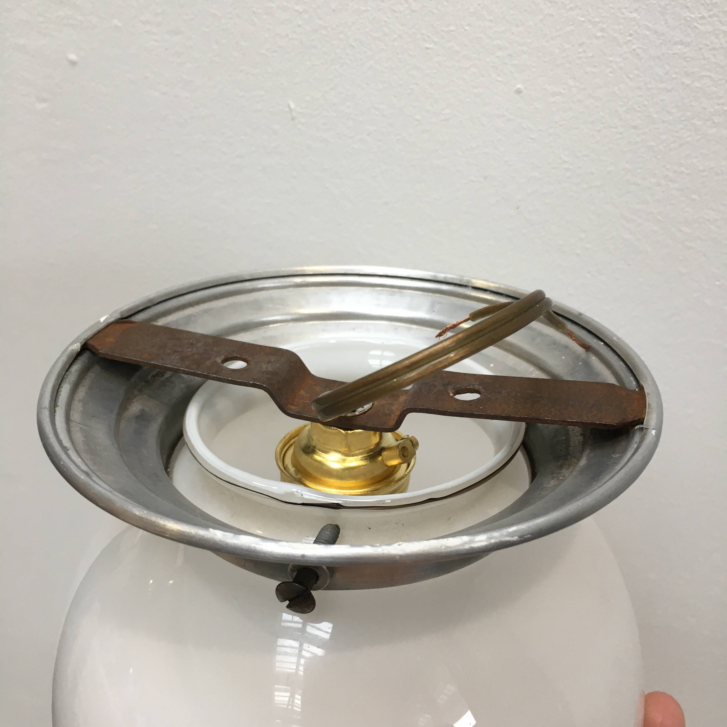 Opaline ball wall light