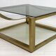 Table basse en laiton de style italien moderne du milieu du siècle, Luciano Frigerio, 1970