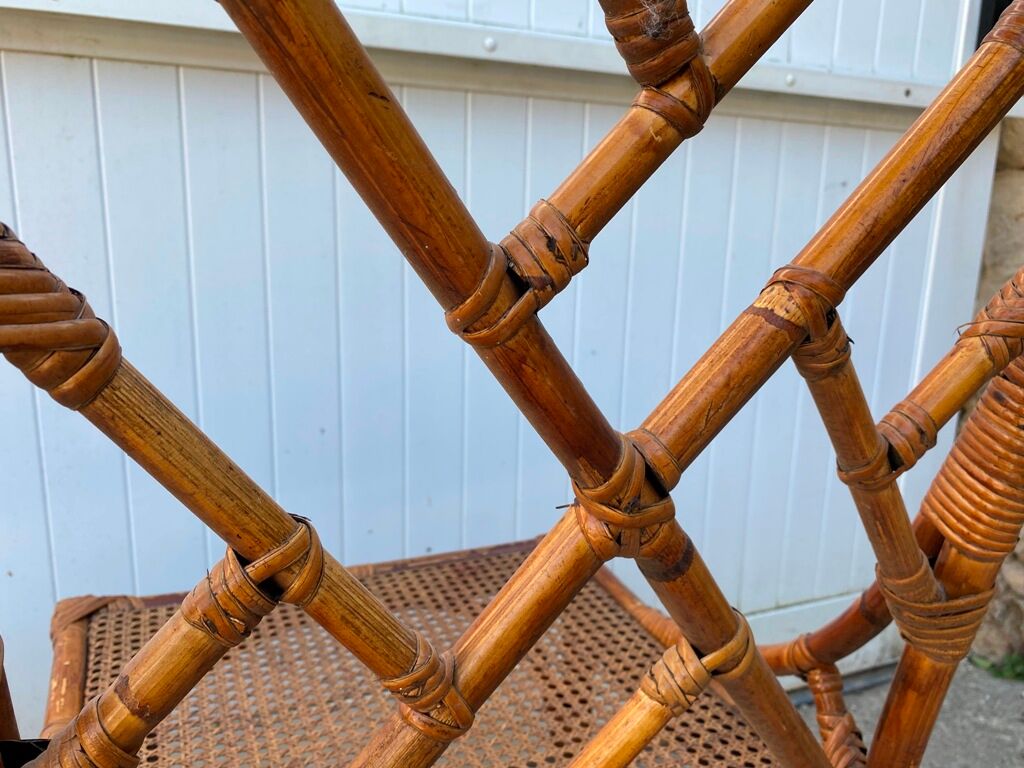 Pair of rattan chairs and vintage cannage from the 70s