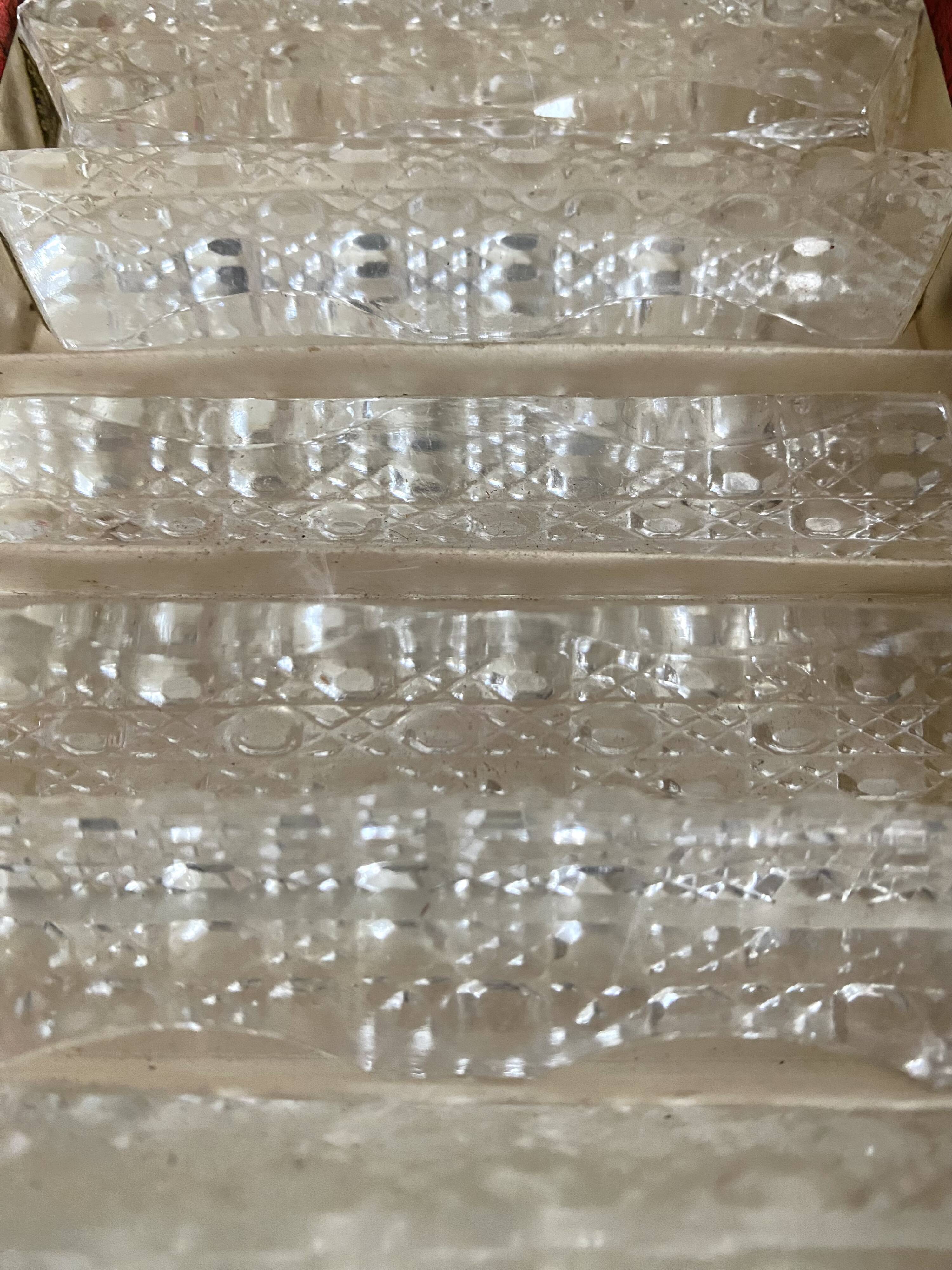 1950s crystal knife holder, new