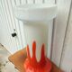 Vase opaline verre orange et blanc vintage