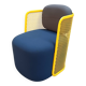 CIDER Ingrid armchair in yellow and blue
