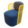 CIDER Ingrid armchair in yellow and blue