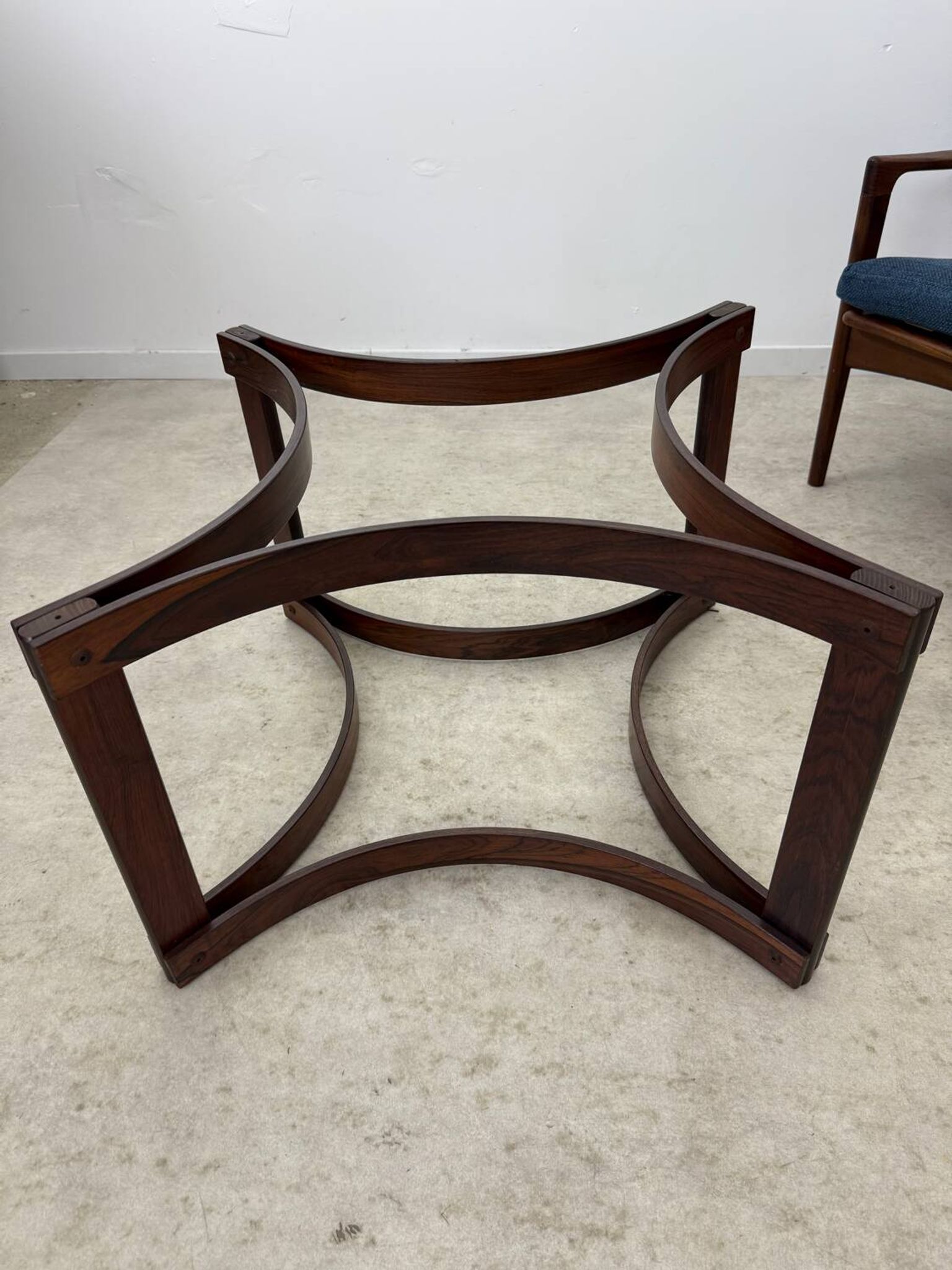 Antique rosewood coffee table with glass top designed by Ingmar Relling for Westnofa, vintage 70s