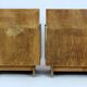 Restored Art Deco Nightstands with Black Glass Tops, 1950s, Set of 2