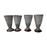 Ensemble de 4 tasses en grès gris