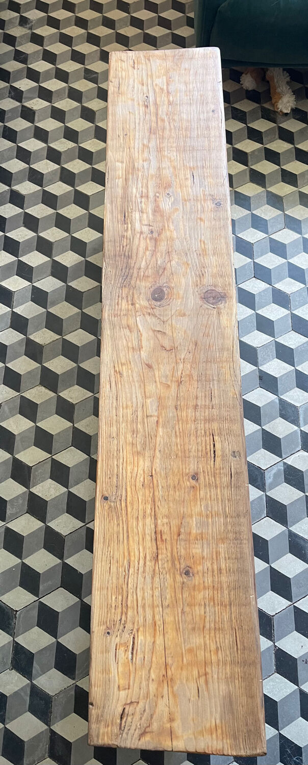 Old raw wooden bench