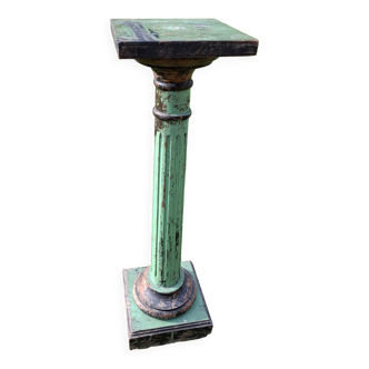 Colonne de style dorique bois patiné XIXème