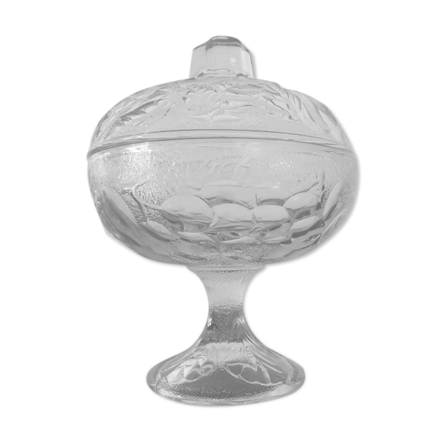 Chiseled glass candy box