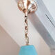 Vintage ceiling lamp suspension in glass, blue, 50s