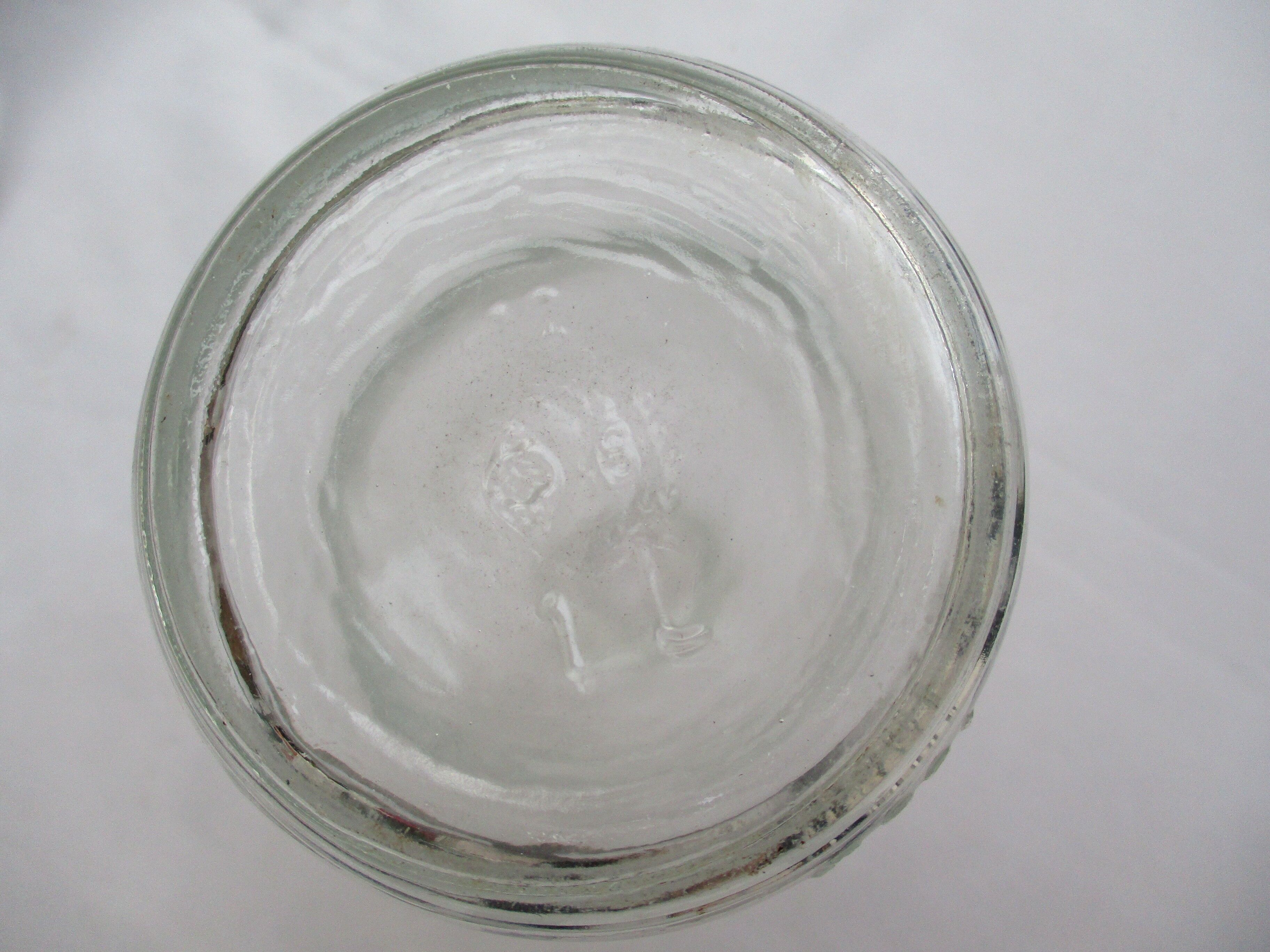 Vintage milk bottle in clear glass